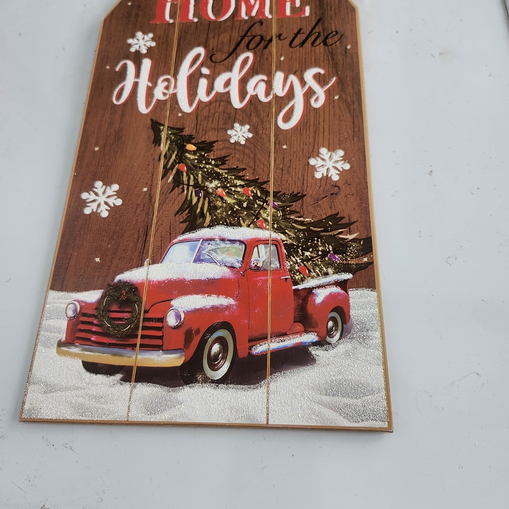 Festive Red Truck Holiday Wall Decor - Picture 2 of 3